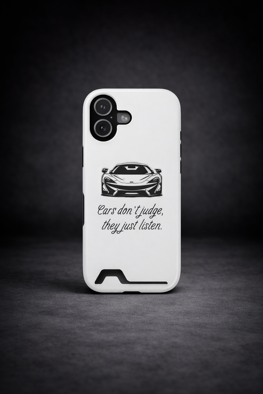 Cars Don’t Judge Handyhülle mit Kartenfach